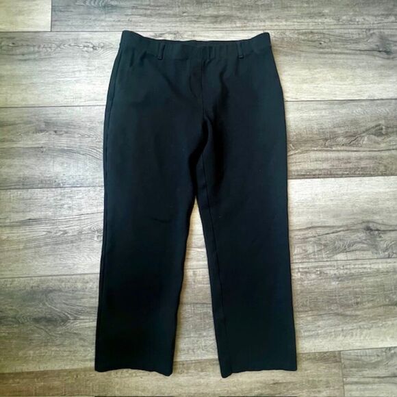 Quince Ultra Stretch Ponte Straight Leg Pant Office Workwear Petite Black - Picture 1 of 7